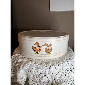 Country Goose Insulated Round Food Carrier Pink Hearts Retro Kitchenware 1980s